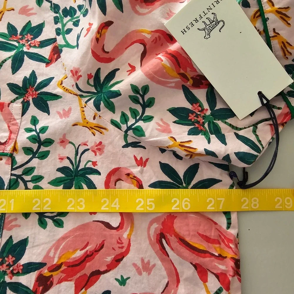 Printfresh Pajama Set 2X Pink Flamingo Organic Cotton Short Sleeve Shorts NWOT